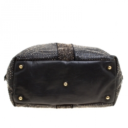 Saint Laurent Black Leather Studded Easy Y Satchel