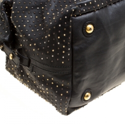 Saint Laurent Black Leather Studded Easy Y Satchel