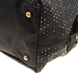 Saint Laurent Black Leather Studded Easy Y Satchel