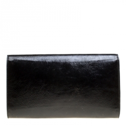 Pre Owned Saint Laurent Black Patent Leather Belle De Jour Flap Clutch