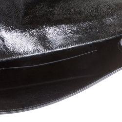 Pre Owned Saint Laurent Black Patent Leather Belle De Jour Flap Clutch