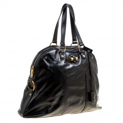 مملوكة مسبقًا Saint Laurent Black Leather Oversized Muse Satchel