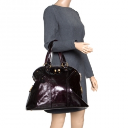 Pre Owned حقيبة يد سان لوران باريس ميوز كبيرة جلد بنية