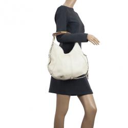 Pre Owned Saint Laurent Paris Off White Leather Mombasa Hobo