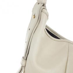 Pre Owned Saint Laurent Paris Off White Leather Mombasa Hobo