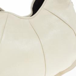 Pre Owned Saint Laurent Paris Off White Leather Mombasa Hobo