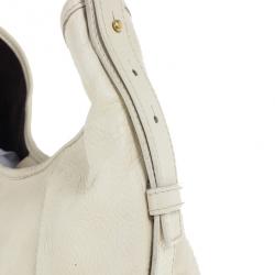 Pre Owned Saint Laurent Paris Off White Leather Mombasa Hobo