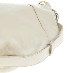 Pre Owned Saint Laurent Paris Off White Leather Mombasa Hobo