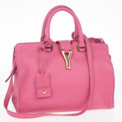 Pre Owned Saint Laurent Paris Pink Fushia Ligne Y Mini Cabas Bag