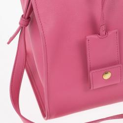 Pre Owned Saint Laurent Paris Pink Fushia Ligne Y Mini Cabas Bag