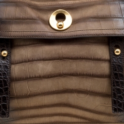 Pre Owned حقيبة يد سان لوران باريس ميوز تو جلد بنية متوسطة