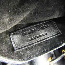 Pre Owned Saint Laurent Paris Black Suede Emmanuelle Fringe Bucket Bag