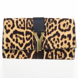 مملوكة مسبقًا Yves Saint Laurent Leopard Cabas Chyc Clutch