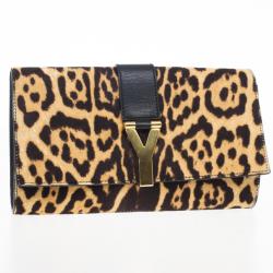 مملوكة مسبقًا Yves Saint Laurent Leopard Cabas Chyc Clutch