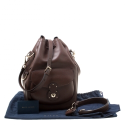 Pre Owned Ralph Lauren Brown Leather Ricky Drawstring Bucket Bag