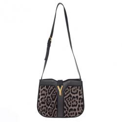مملوكة مسبقًا Saint Laurent Paris Leopard Calfhair Medium Chyc Shoulder Bag