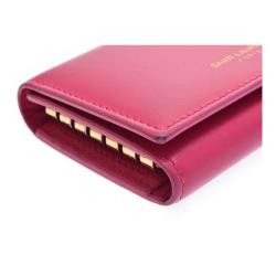 Saint Laurent Paris Pink Smooth Leather Key Case Holder
