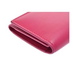 Saint Laurent Paris Pink Smooth Leather Key Case Holder