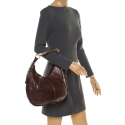 Saint Laurent Brown Leather Mombasa Hobo
