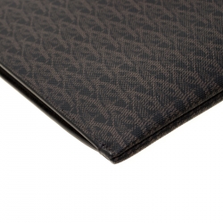 Saint Laurent Brown Monogram Coated Canvas Zip Pouch