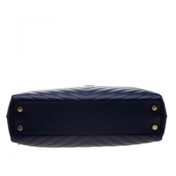 مملوكة مسبقًا Saint Laurent Blue Matelasse Leather Cassandre Shopper Tote