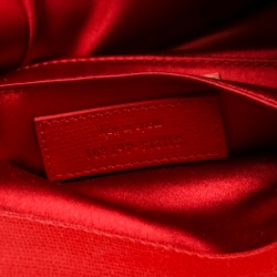 Pre Owned Saint Laurent Red Leather Large Chyc Clutch