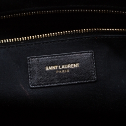 Saint Laurent Black Textured Leather Medium Cabas Chyc Satchel