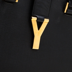 Saint Laurent Black Textured Leather Medium Cabas Chyc Satchel