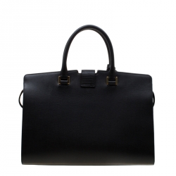 Saint Laurent Black Textured Leather Medium Cabas Chyc Satchel