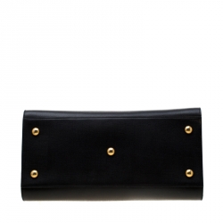 Saint Laurent Black Textured Leather Medium Cabas Chyc Satchel