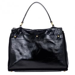 مملوكة مسبقًا Saint Laurent Paris Black Patent Leather and Suede Large Muse Two Bag