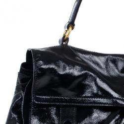 مملوكة مسبقًا Saint Laurent Paris Black Patent Leather and Suede Large Muse Two Bag