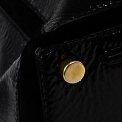 مملوكة مسبقًا Saint Laurent Paris Black Patent Leather and Suede Large Muse Two Bag