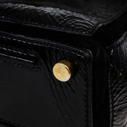 مملوكة مسبقًا Saint Laurent Paris Black Patent Leather and Suede Large Muse Two Bag