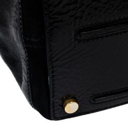 مملوكة مسبقًا Saint Laurent Paris Black Patent Leather and Suede Large Muse Two Bag
