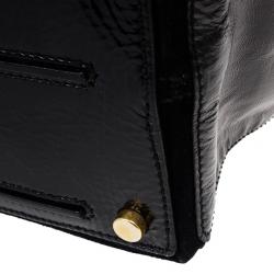 مملوكة مسبقًا Saint Laurent Paris Black Patent Leather and Suede Large Muse Two Bag