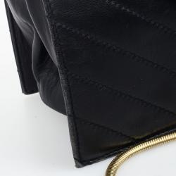 Pre Owned  Yves Saint Laurent Vintage Chevron Black Envelope Clutch Bag