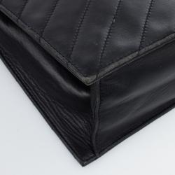 Pre Owned  Yves Saint Laurent Vintage Chevron Black Envelope Clutch Bag