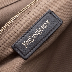 Saint Laurent Paris Grey Leather and Fabric Muse Two Messenger Bag