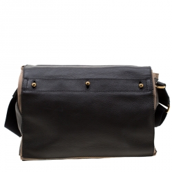 Saint Laurent Paris Grey Leather and Fabric Muse Two Messenger Bag