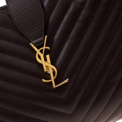 مملوكة مسبقًا Saint Laurent Paris Burgundy Matelasse Leather Cassandre Shopper Tote