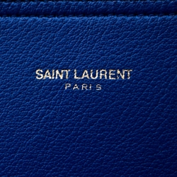 مملوكة مسبقًا Saint Laurent Paris Blue Leather Shopper Tote