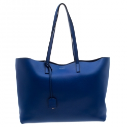 مملوكة مسبقًا Saint Laurent Paris Blue Leather Shopper Tote