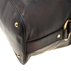 Pre Owned Saint Laurent Black Leather Oversized Muse Satchel