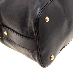 Pre Owned Saint Laurent Black Leather Oversized Muse Satchel
