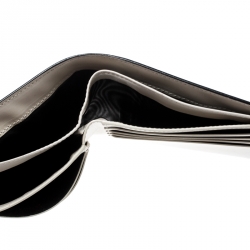 مملوكة مسبقًا محفظة سان لوران طية مزدوجة فراغمنتز ايست/ ويست جلد بيج فاتحة