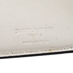 مملوكة مسبقًا محفظة سان لوران طية مزدوجة فراغمنتز ايست/ ويست جلد بيج فاتحة