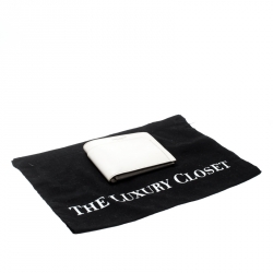 مملوكة مسبقًا محفظة سان لوران طية مزدوجة فراغمنتز ايست/ ويست جلد بيج فاتحة