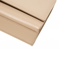 Pre Owned Saint Laurent Paris Beige Leather Medium Kate Shoulder Bag