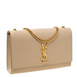 Pre Owned Saint Laurent Paris Beige Leather Medium Kate Shoulder Bag